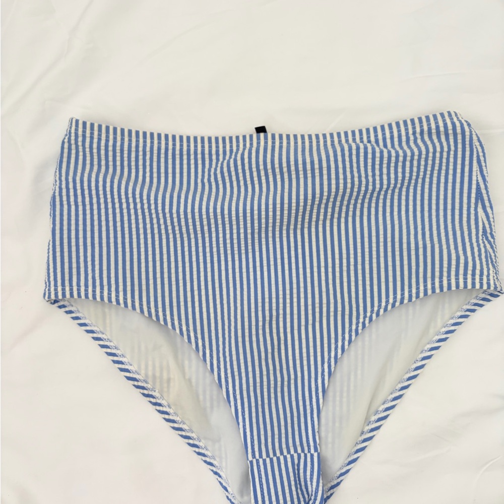 J. Crew Blue and White Striped Bikini Top & Bottom - Picture 5 of 8